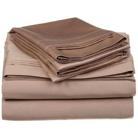 Impressions By Luxor Treasures Egyptian Cotton 650 Thread Count Solid Sheet Set Olympic Queen-Taupe 650OQSH SLTP